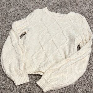 Abercrombie Kids Cream Cable Knit Sweater
